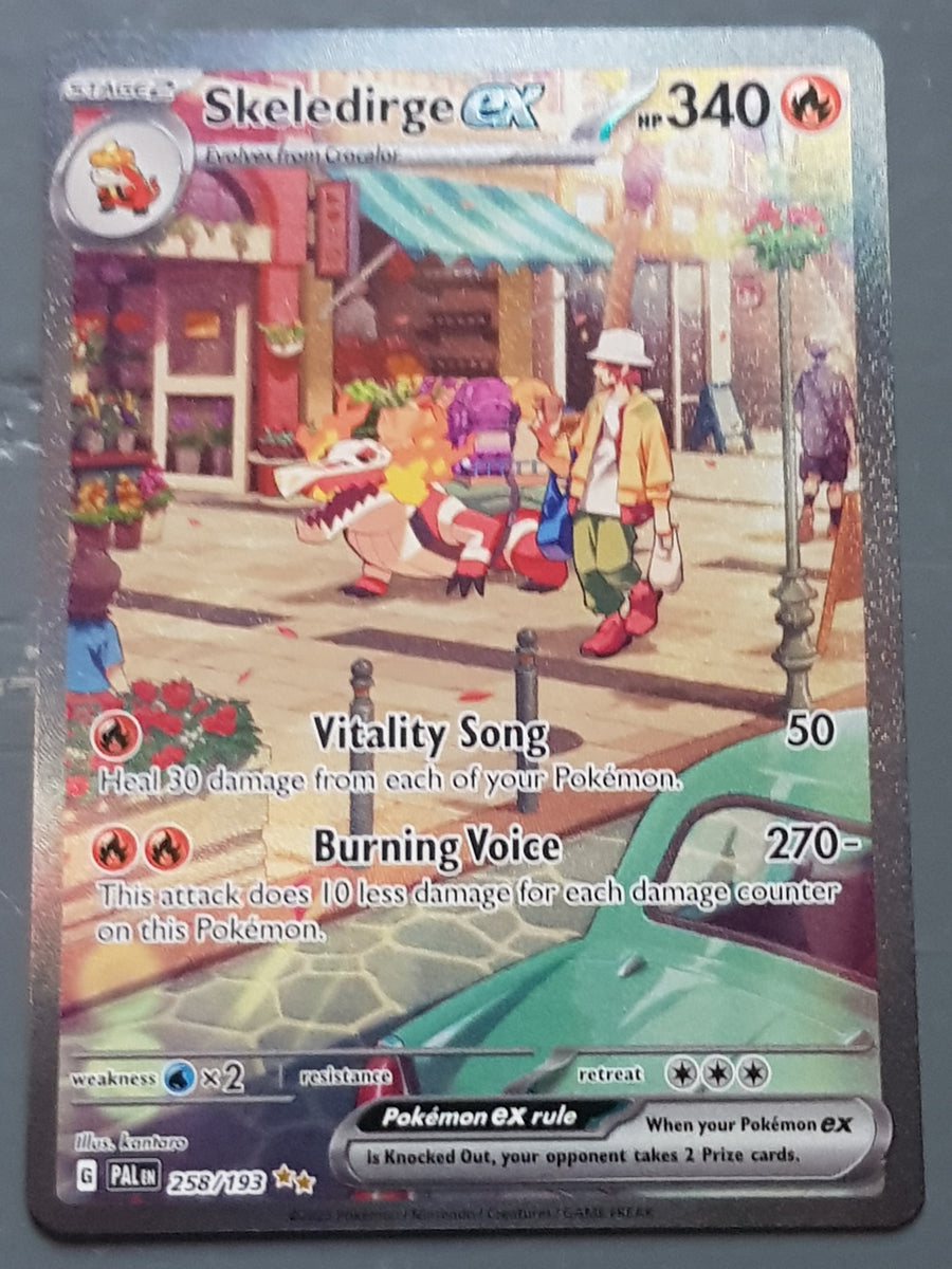 Pokemon Scarlet and Violet Paldea Evolved Skeledirge Ex #258/193 Full Art  Illustration Holo Trading Card