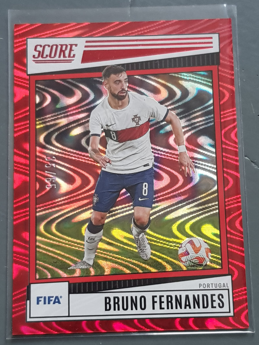 2022-23 Panini Score FIFA Bruno Fernandes #136 Red Swirl Parallel /65  Trading Card