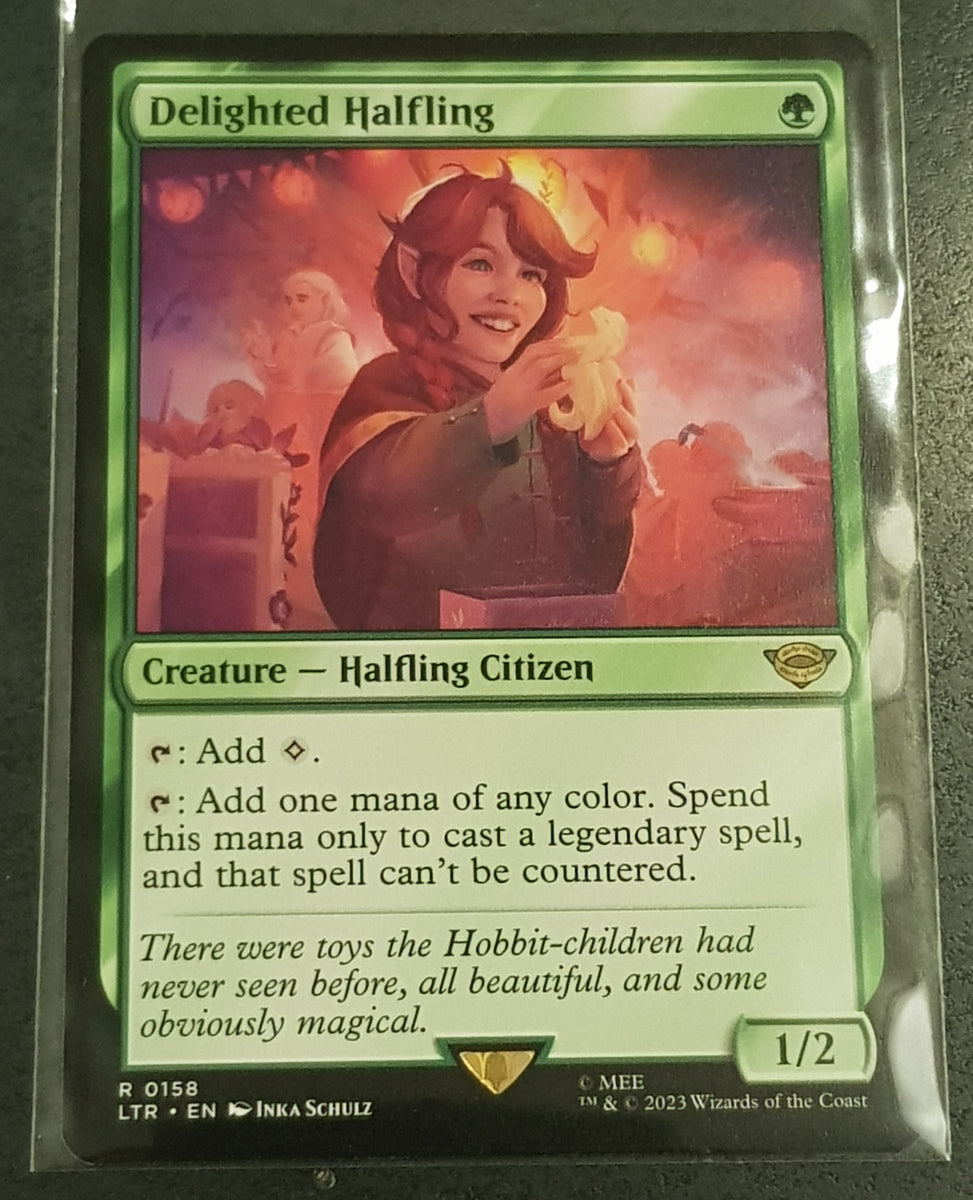 Magic the Gathering Lord of the Rings Delighted Halfling LTR #158 Trad –  Rotterdam Comics