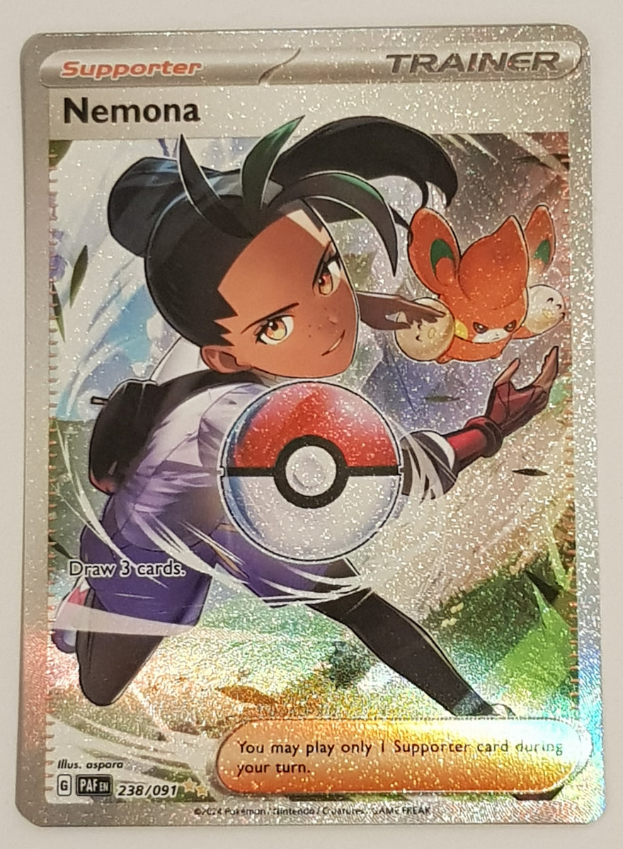 Pokemon Scarlet and Violet Paldean Fates Nemona #238/091 Special Illus Rotterdam Comics Pokemon Scarlet and Violet Paldean Fates Nemona #238/091 Special Illus Rotterdam Comics