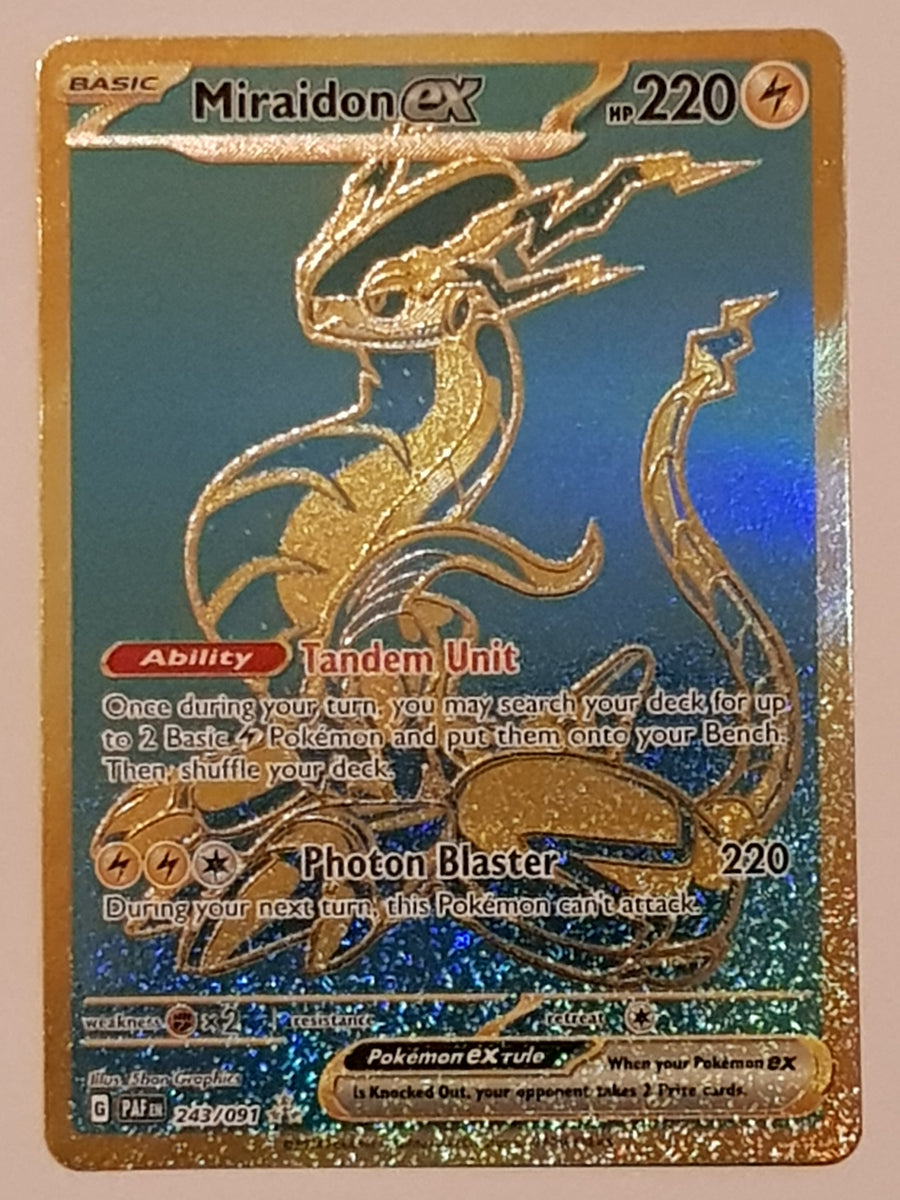 Pokemon Scarlet and Violet Paldean Fates Miraidon Ex #243/091 Secret H Rotterdam Comics Pokemon Scarlet and Violet Paldean Fates Miraidon Ex #243/091 Secret H Rotterdam Comics