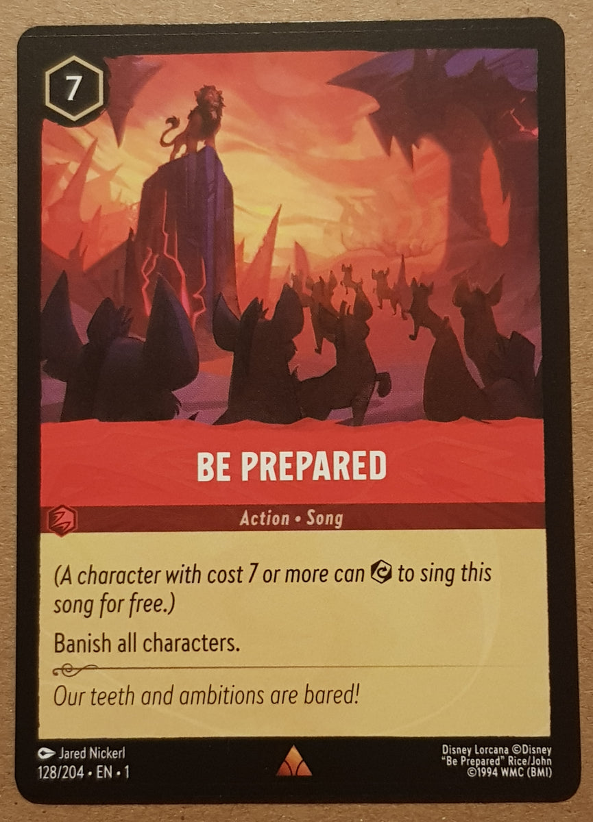 Disney Lorcana the First Chapter Be Prepared #128/204 Rare Trading Card