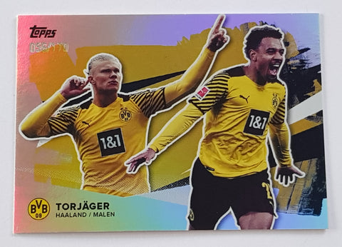 2021-22 Topps Borussia Dortmund Team Set Torjäger Erling Haaland/Donyell Malen Silver Parallel/170 Trading Card