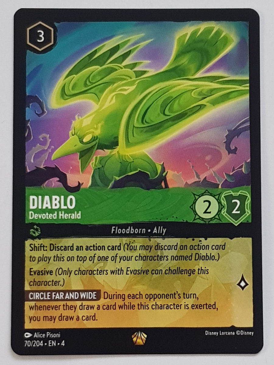 Disney Lorcana Ursula's Return Diablo Devoted Herald #70/204 Legendary Rare  Trading Card