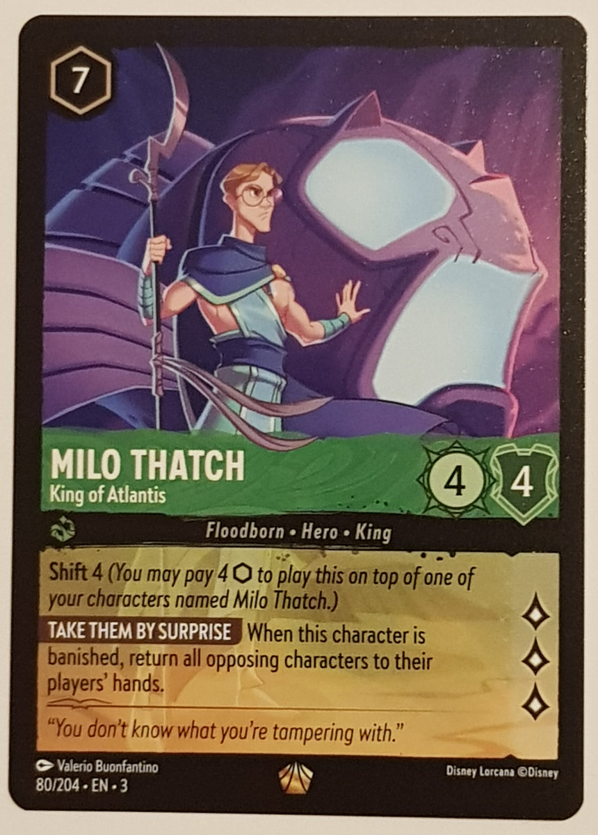 lorcana atlantis cards Disney Lorcana Into the Inklands Milo Thatch King of Atlantis #80/204 – Rotterdam Comics