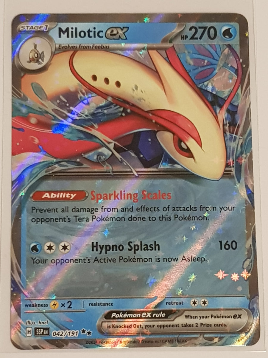Pokemon Scarlet and Violet Surging Sparks Milotic Ex #042/191 Double R –  Rotterdam Comics