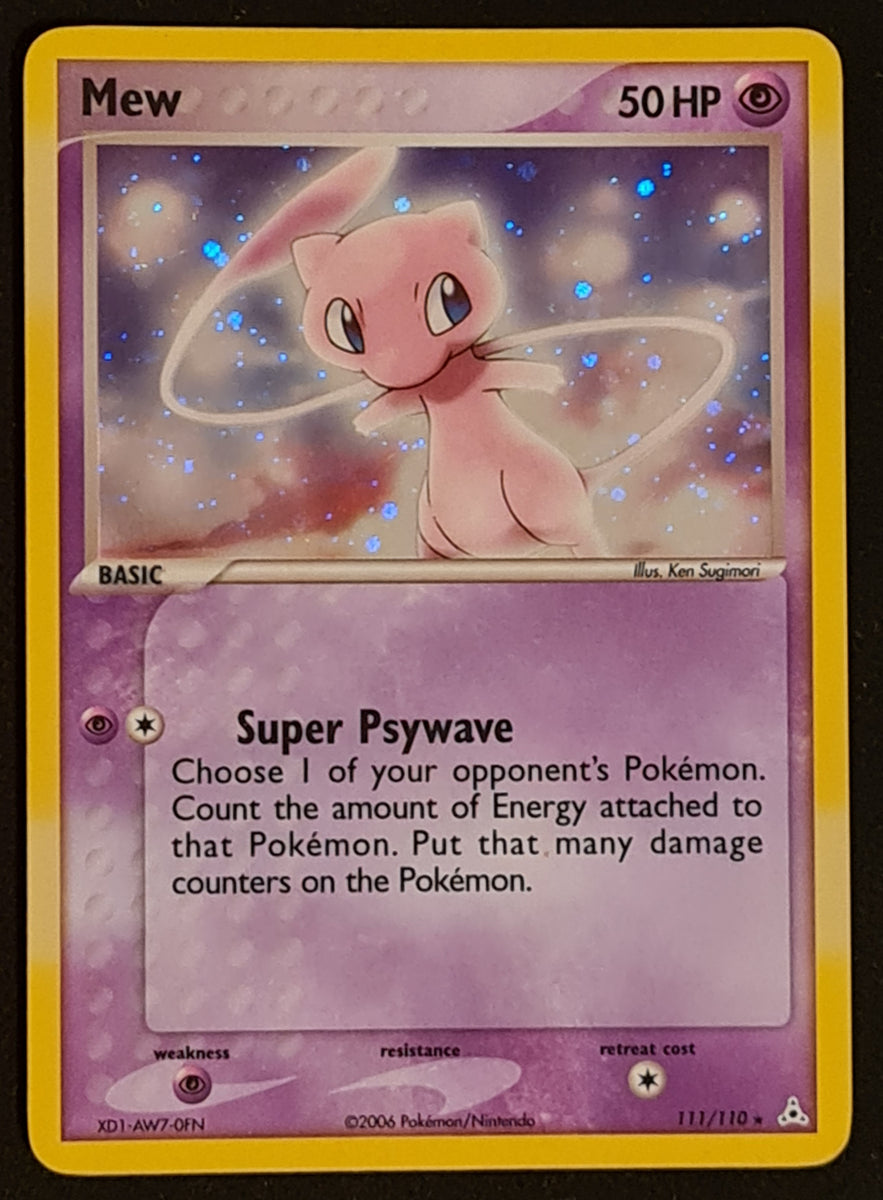 2006 mew pokemon card Pokemon Ex Holon Phantoms Mew #111/110 Secret Rare Holo Trading Card