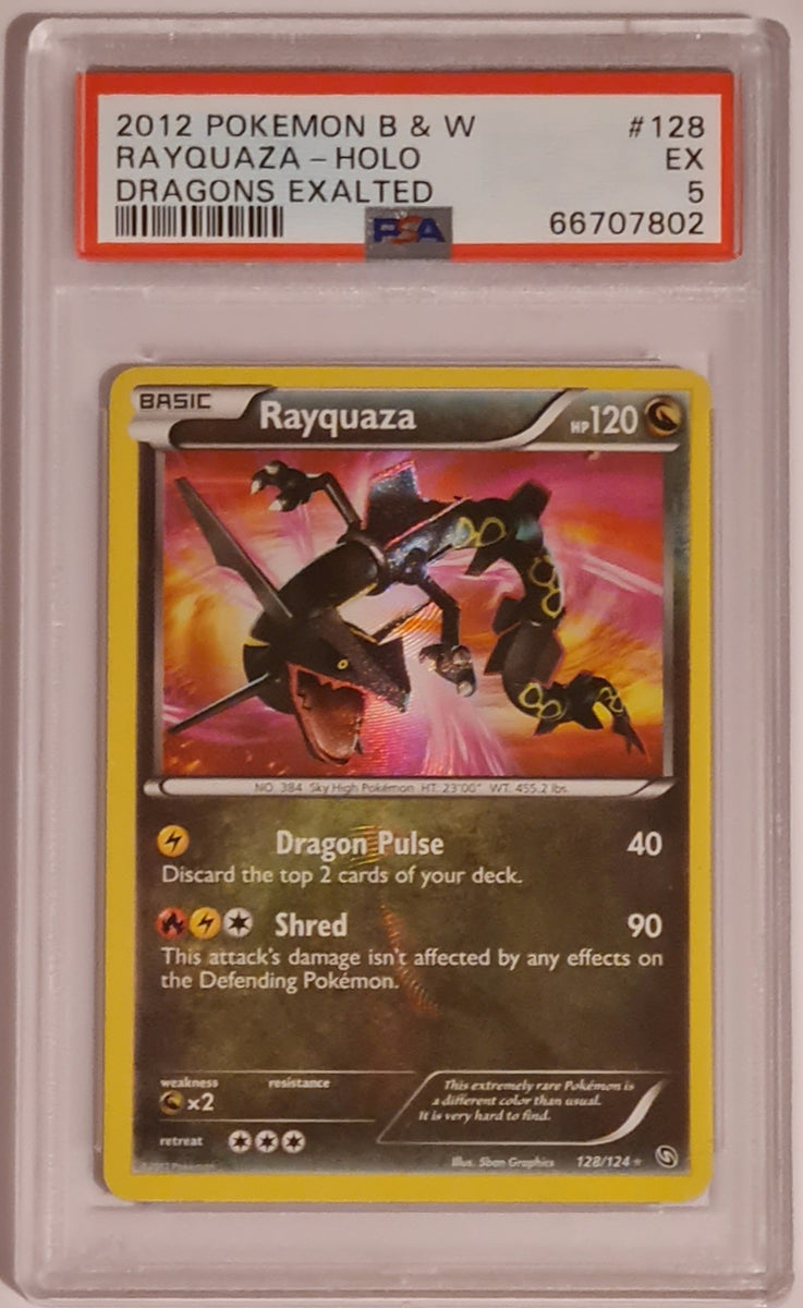 Pokemon Black and White Dragons Exalted Rayquaza #128/124 PSA 5 Secret   Rotterdam Comics