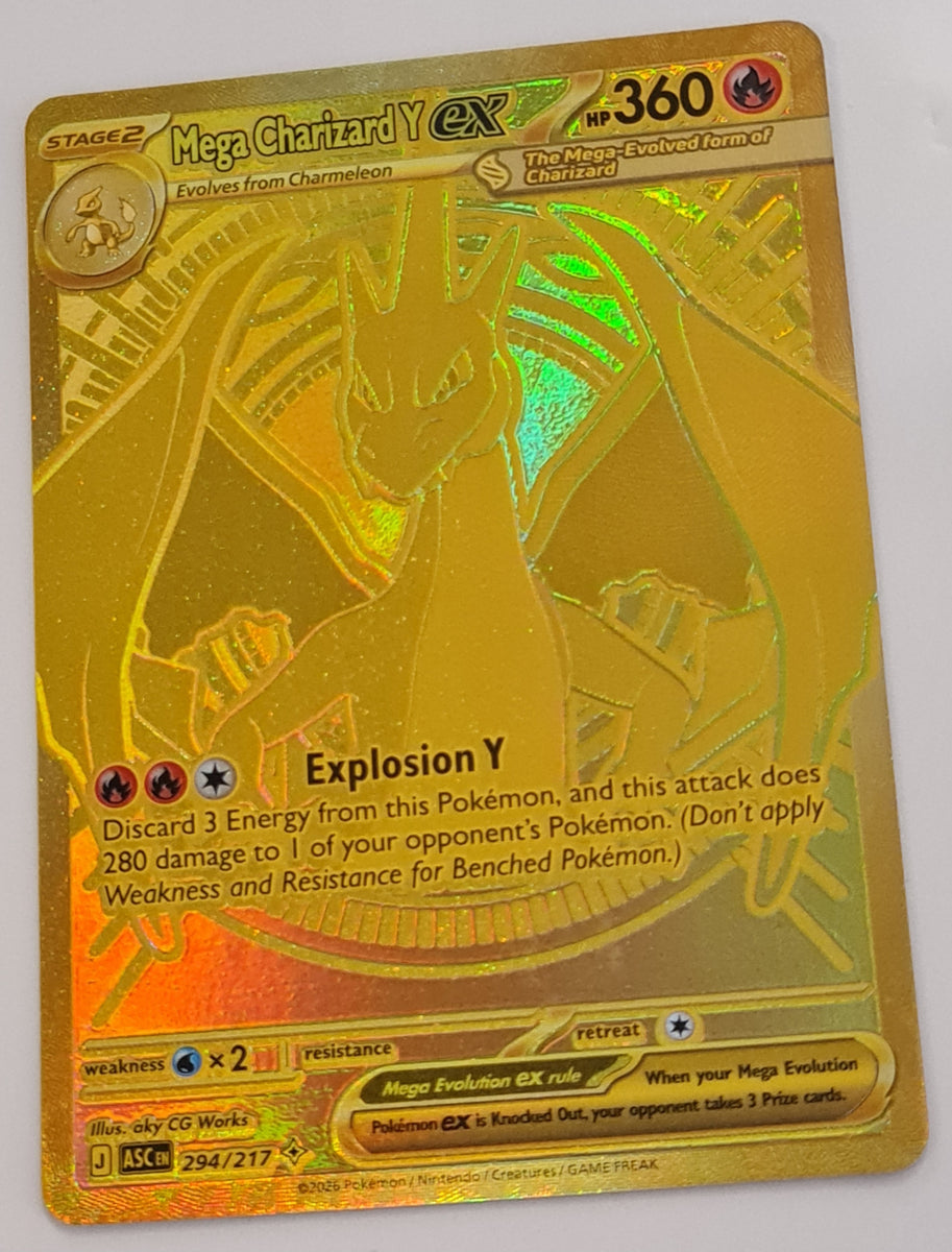 gold valentines pokemon card Pokemon Mega Evolution Ascended Heroes Mega Charizard Y Ex #294/217 Se –  Rotterdam Comics