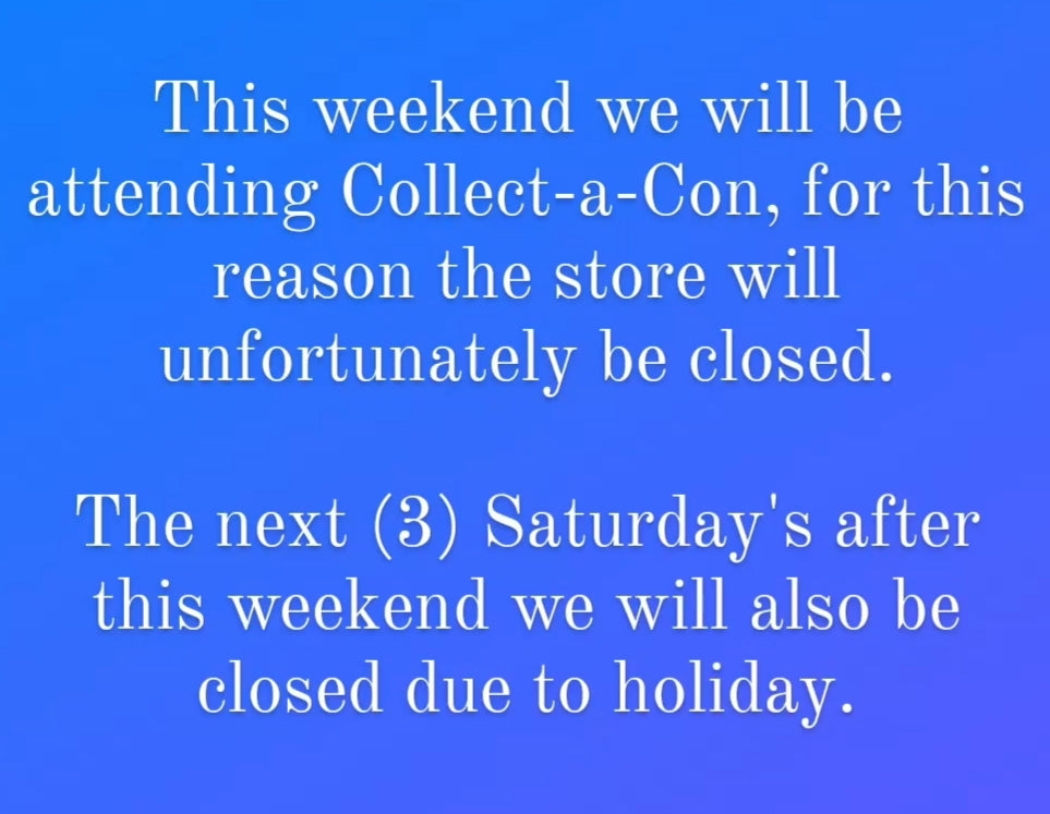 Store closed for the coming weeks...(READ)