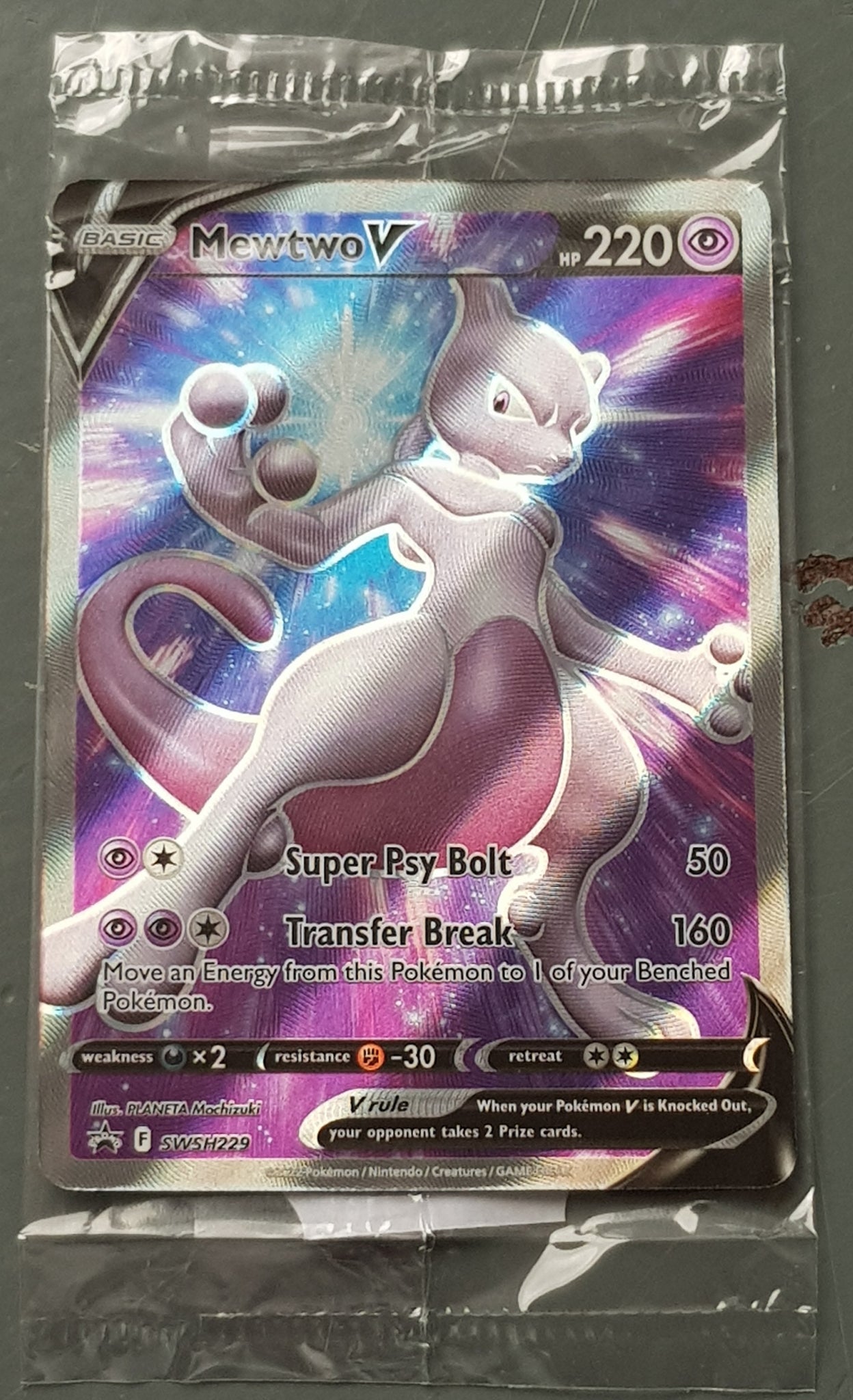 Pokemon Go ETB Mewtwo V Black Star Promo Holo Trading Card Pokemon Go ETB Mewtwo V Black Star Promo Holo Trading Card