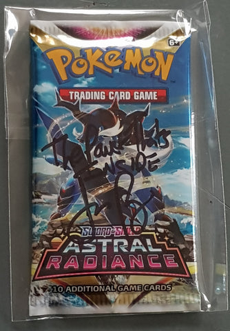 Pokemon Astral Radiance Sealed Trading Card Booster Pack (Signed by Jason Paige)