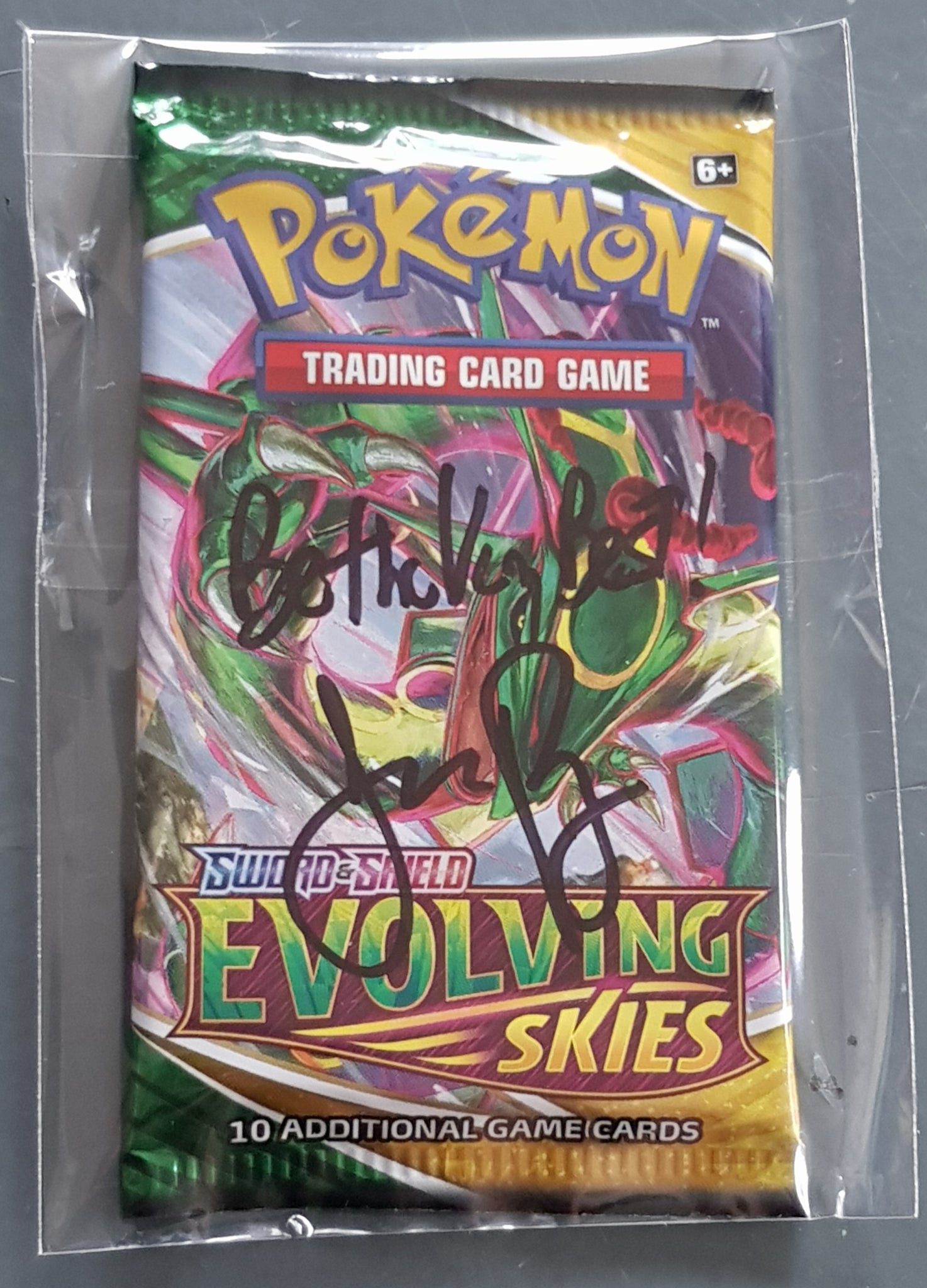 Pokemon Evolving Skies Sealed Trading Card Booster Pack (Signed by Jason Paige)
