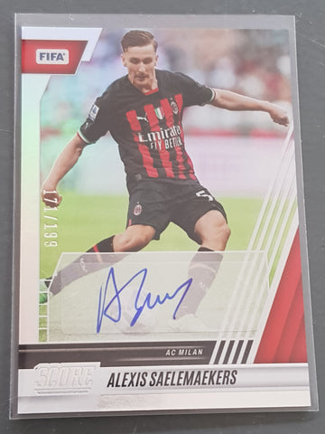 2022-23 Panini Score FIFA Alexis Saelemaekers #10 /199 Autograph Card