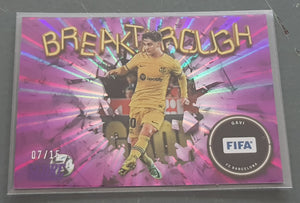 2022-23 Panini Score FIFA Breakthrough Gavi #12 Purple Laser Parallel /15 Trading Card