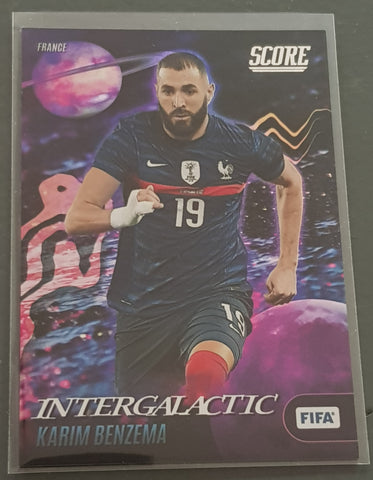 2022-23 Panini Score FIFA Karim Benzema Intergalactic #8 Trading Card (Case Hit)