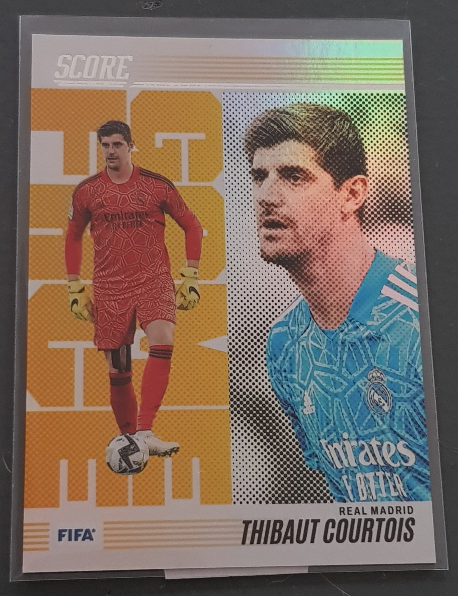 2022-23 Panini Score FIFA Thibaut Courtois Game Face #17 Trading Card (Case Hit)