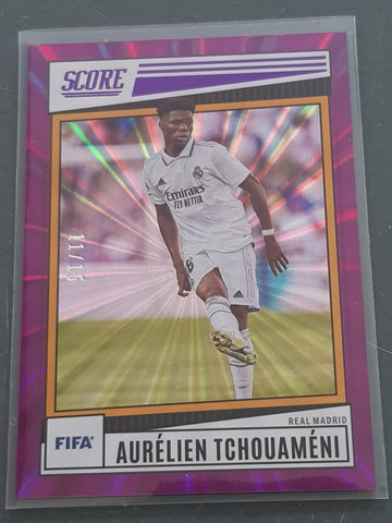 2022-23 Panini Score FIFA Aurelien Tchouameni #146 Purple Laser Parallel /15 Trading Card