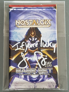 Nostalgix TCG Base Set - Day Zero Sealed Trading Card Booster Pack (Signed by Jason Paige)