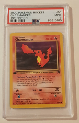 Pokemon Team Rocket Charmander (1st edition) #50/82 PSA 9 Trading Card