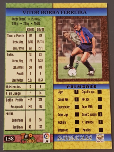 2001 Mundicromo Top Liga Rivaldo #158 Trading Card