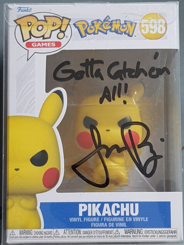 Funko Pop! Pokemon Pikachu #598 Vinyl Figure (Signed by Jason Paige)