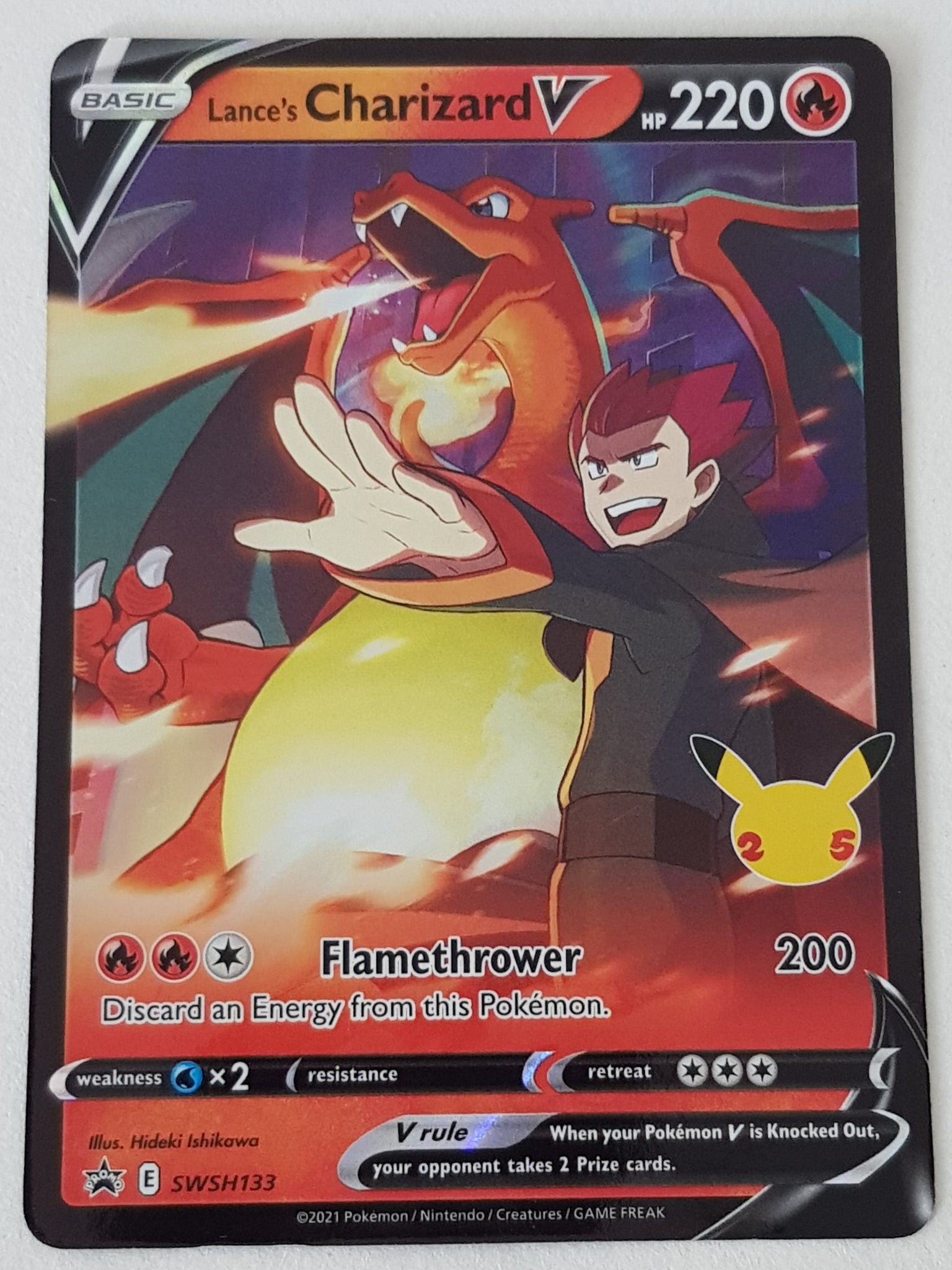 Pokemon Lance's Charizard V Black Star Promo Holo Trading Card Pokemon Lance's Charizard V Black Star Promo Holo Trading Card