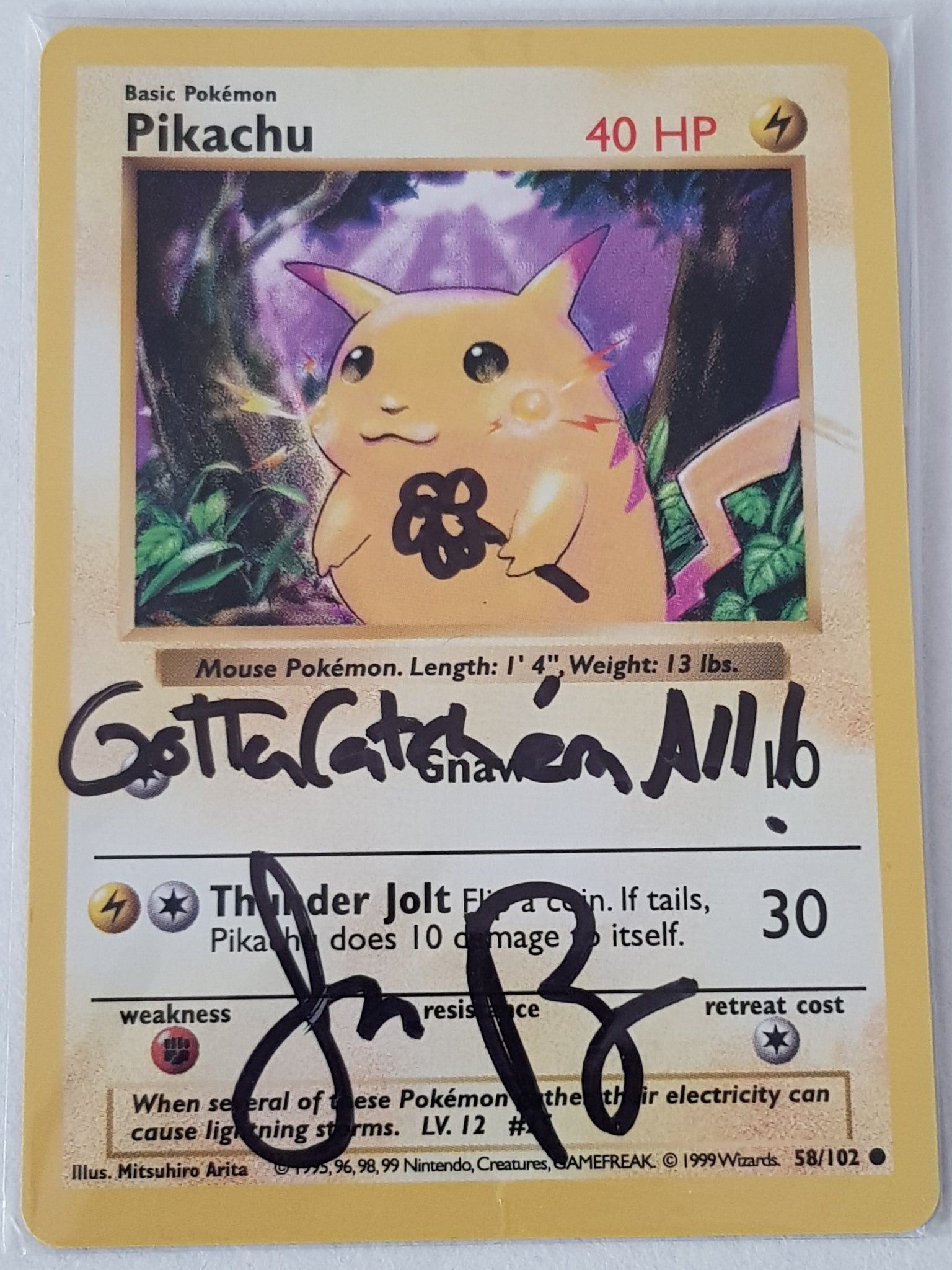 Pokemon Base Pikachu #58/102 Japanese CD Promo Trading Card (Signed by Rotterdam Comics Pokemon Base Pikachu #58/102 Japanese CD Promo Trading Card (Signed by Rotterdam Comics