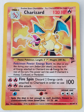 Pokemon Base Set 2 Charizard #4/130 Holo Trading Card