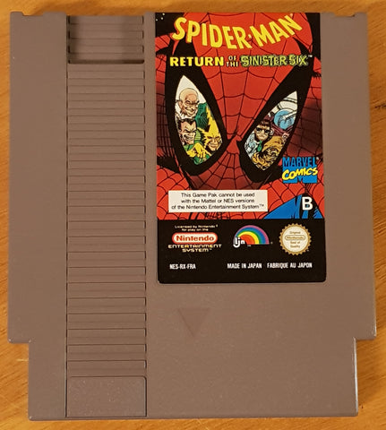 Spider-Man Return of the Sinister Six Nintendo NES Video Game