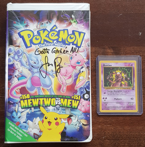 Pokemon the First Movie - Original NTSC (US Release w/ Mewtwo Promo Card - Signed by Jason Paige)