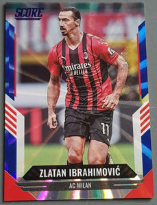 2021-22 Panini Score FIFA Zlatan Ibrahimovic #104 Blue Laser Parallel (/49) Trading Card