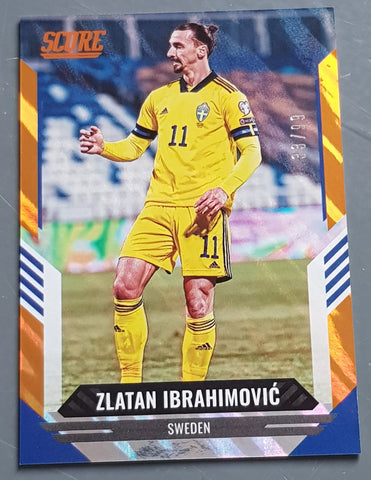 2021-22 Panini Score FIFA Zlatan Ibrahimovic #1 Orange Lava Parallel /99 Trading Card