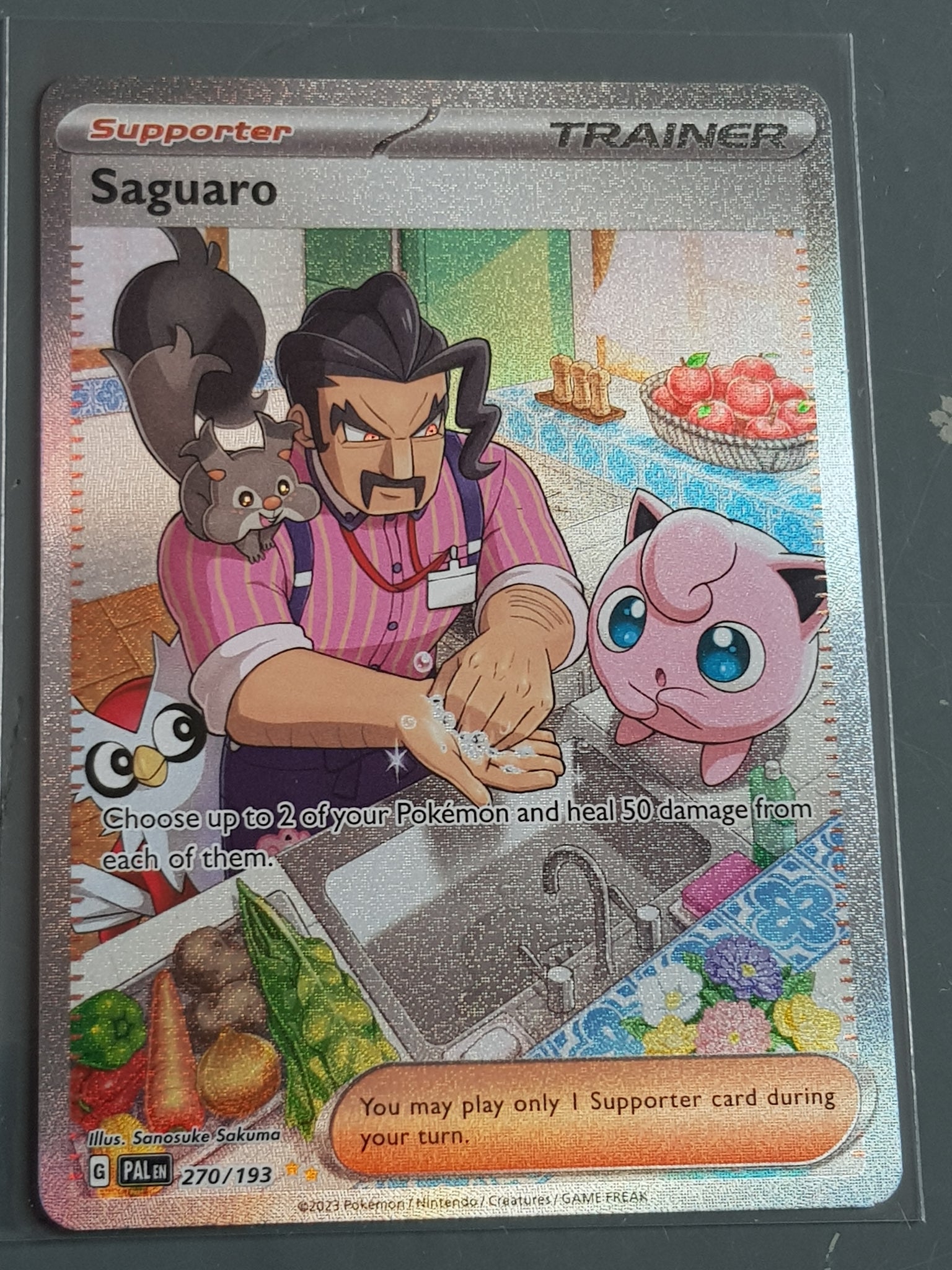 Pokemon Scarlet and Violet Paldea Evolved Saguaro #270/193 Full Art Trainer Holo Trading Card