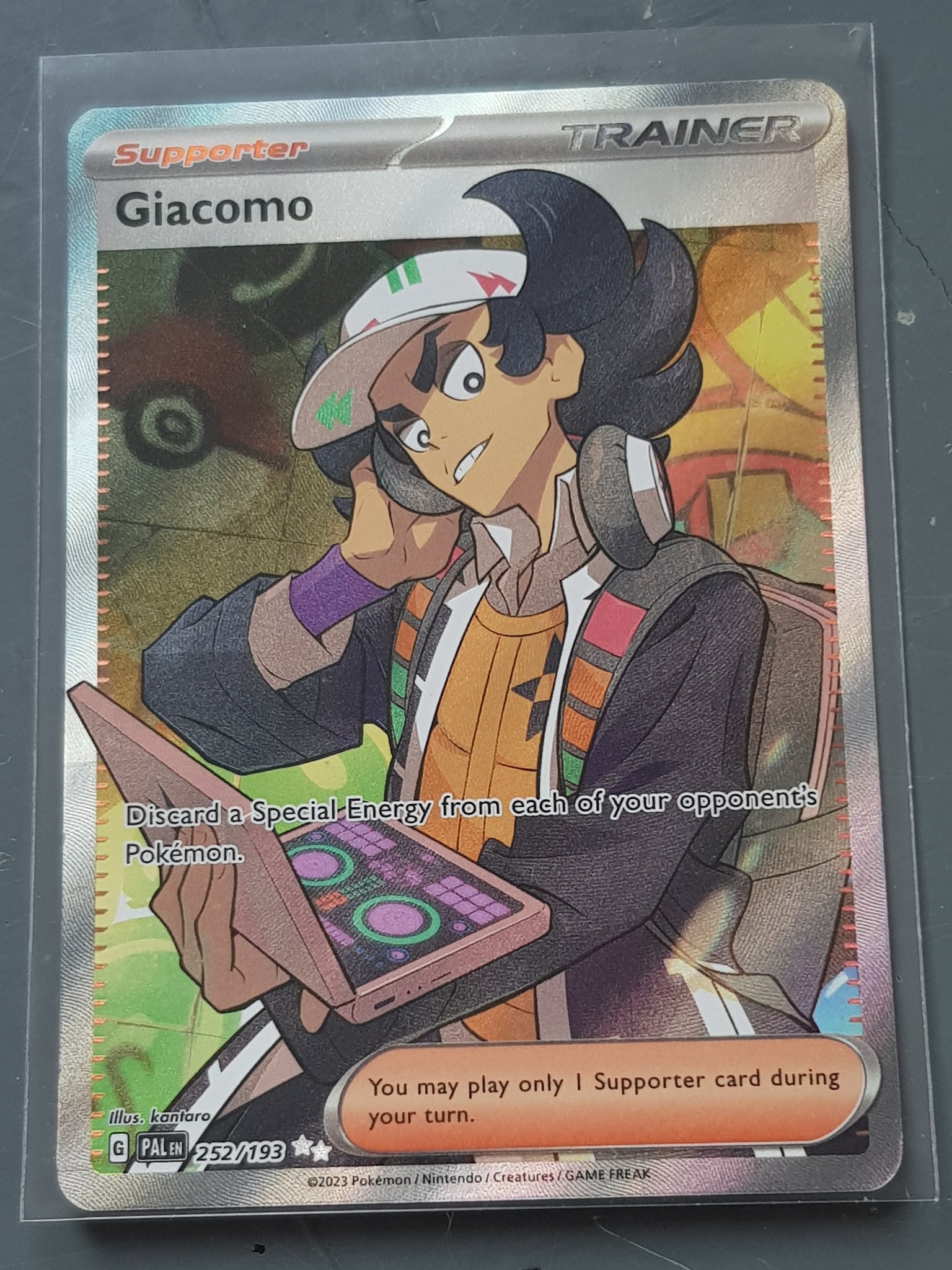 giacomo pokemon card Pokemon Scarlet and Violet Paldea Evolved Giacomo #252/193 Full Art Tr – Rotterdam Comics