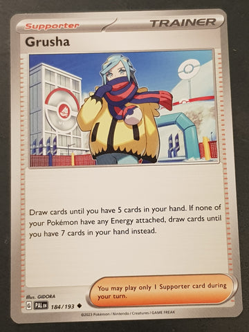 Pokemon Scarlet and Violet Paldea Evolved Grusha #184/193 Trading Card