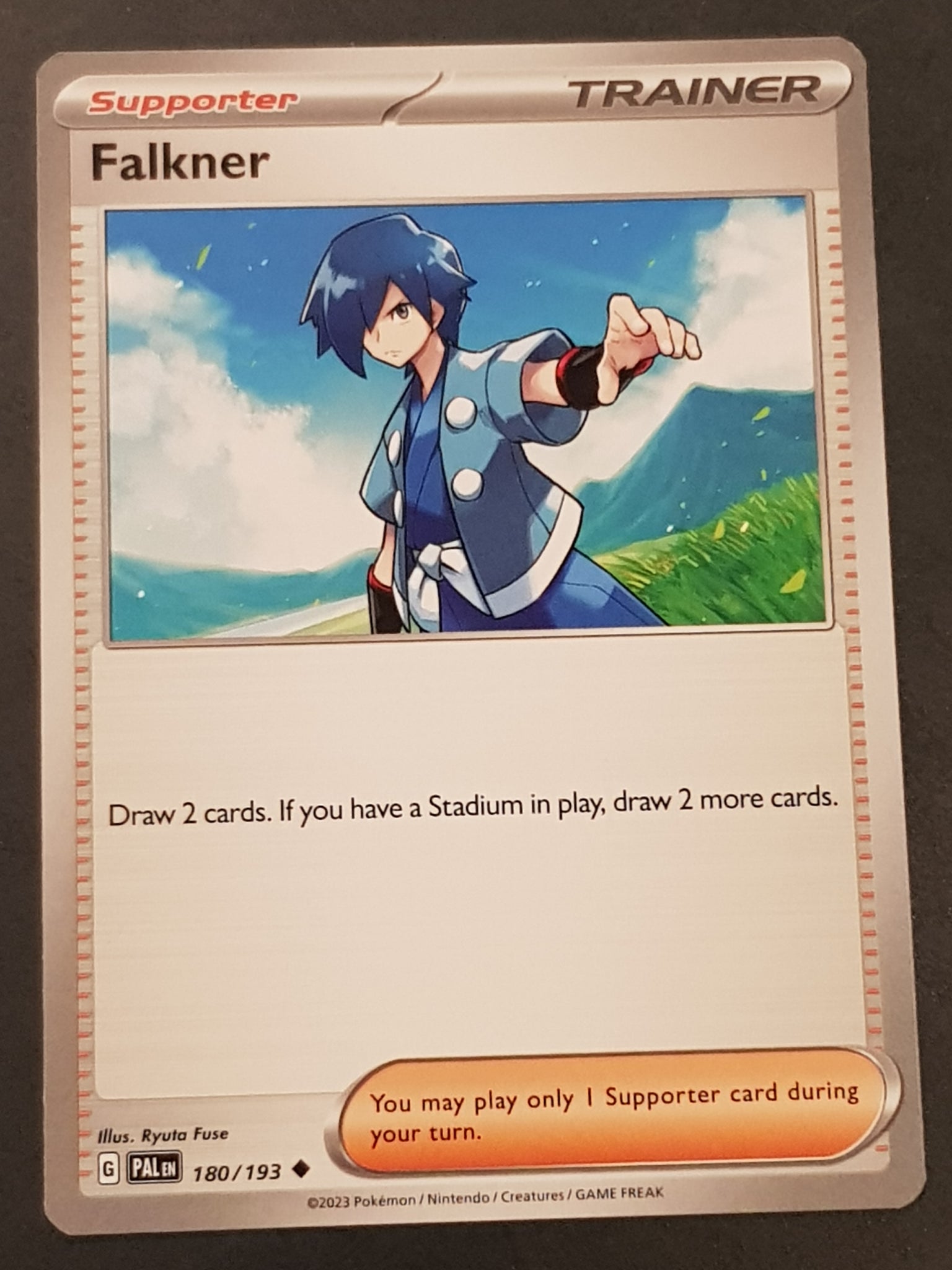 Pokemon Scarlet and Violet Paldea Evolved Falkner #180/193 Trading Card