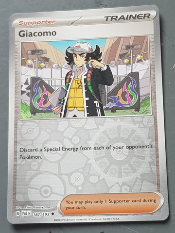 Pokemon Scarlet and Violet Paldea Evolved Giacomo #182/193 Reverse Holo Trading Card