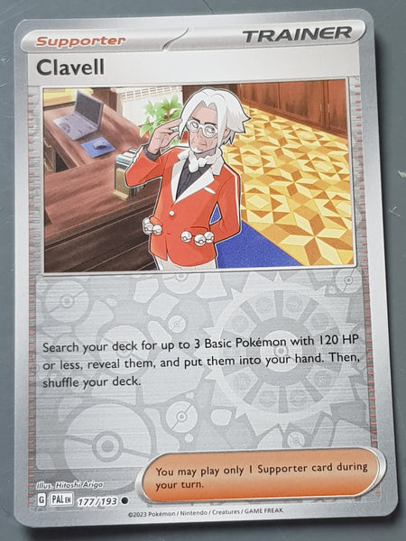 clavell pokemon card Scarlet and Violet Paldea Evolved #177/193 Reverse Hol – Rotterdam Comics BlackFriday2024 Grading:9-4 reveal them Rise of the Floodborn
