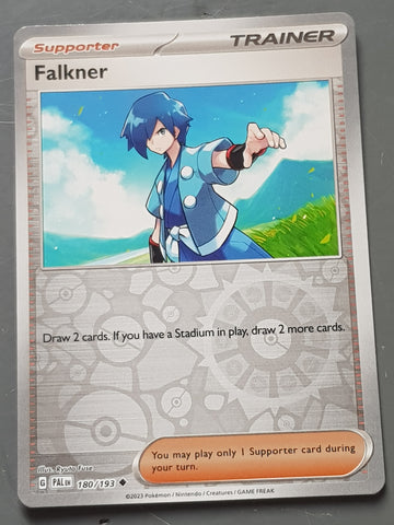 Pokemon Scarlet and Violet Paldea Evolved Falkner #180/193 Reverse Holo Trading Card