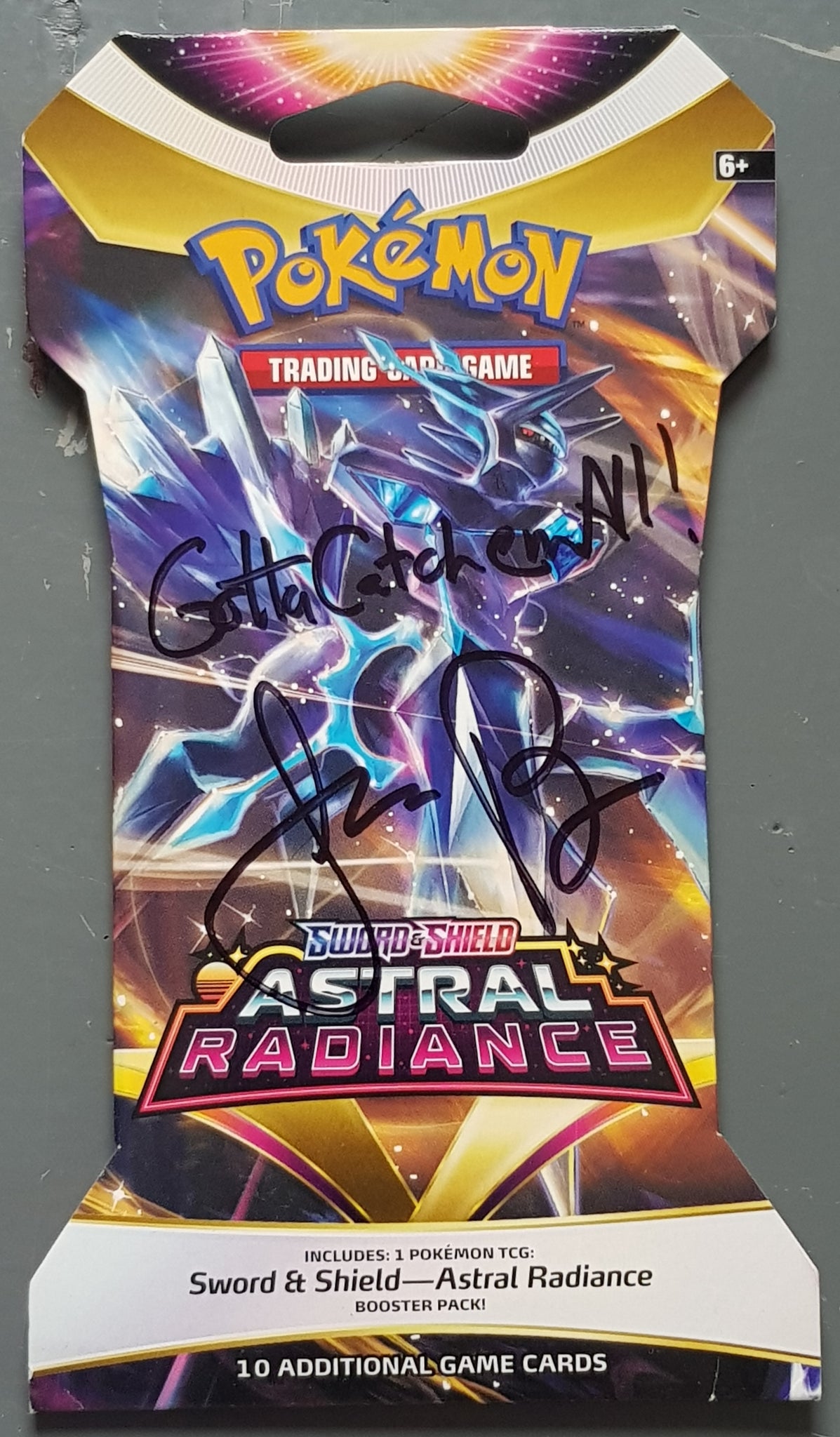 Pokemon Astral Radiance Sealed Sleeved Trading Card Booster Pack (Signed by Jason Paige)