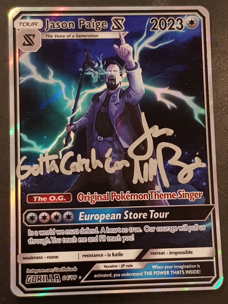 jason paige pokemon card value Jason Paige 2023 European Tour /99 Trading Card (Signed) – Rotterdam Comics