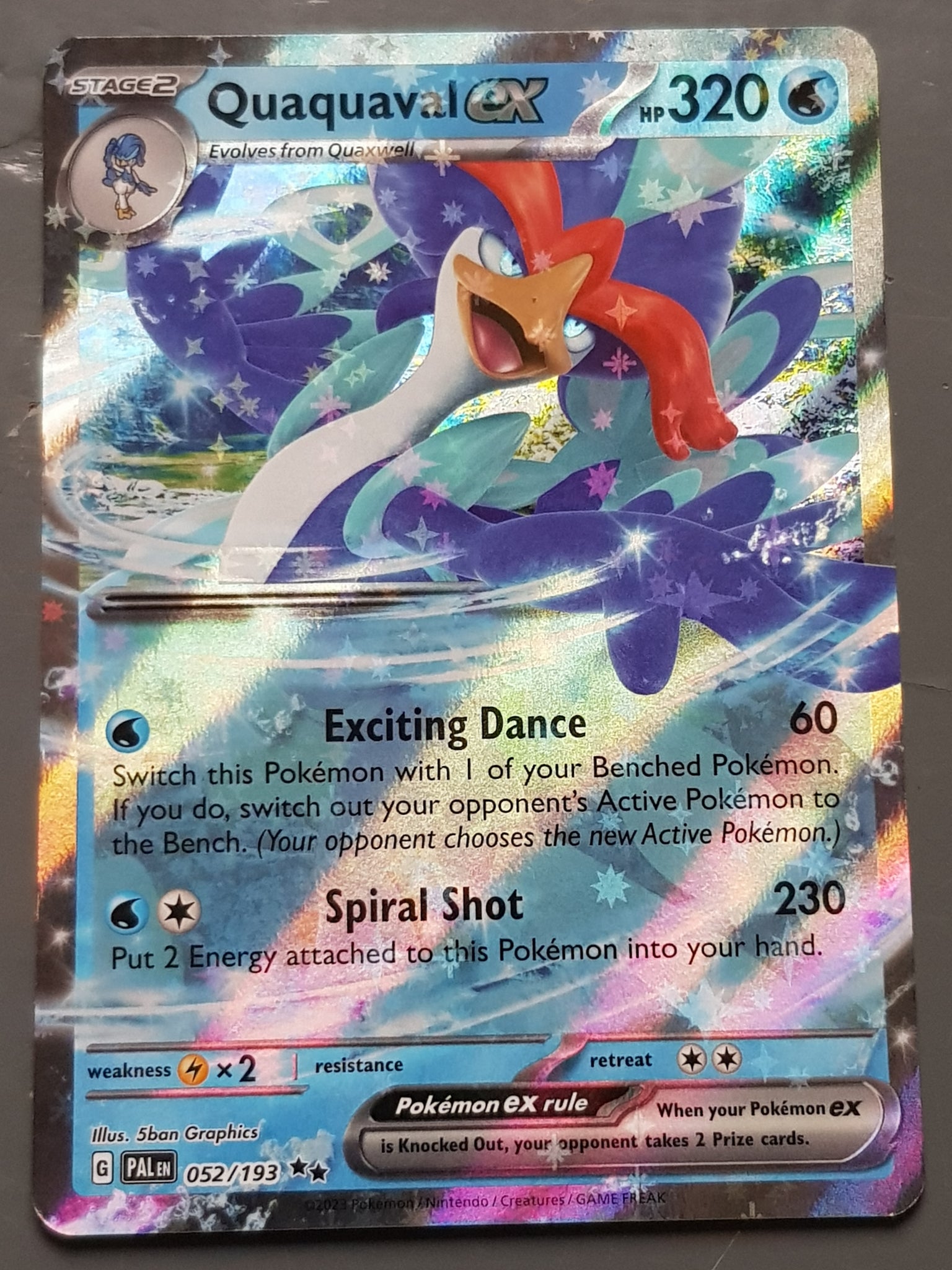 Pokemon Scarlet and Violet Paldea Evolved Quaquaval Ex #052/193 Holo T Rotterdam Comics Pokemon Scarlet and Violet Paldea Evolved Quaquaval Ex #052/193 Holo T Rotterdam Comics
