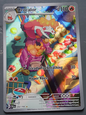 Pokemon Scarlet and Violet Paldea Evolved Crocalor #202/193 Full Art Illustration Holo Trading Card