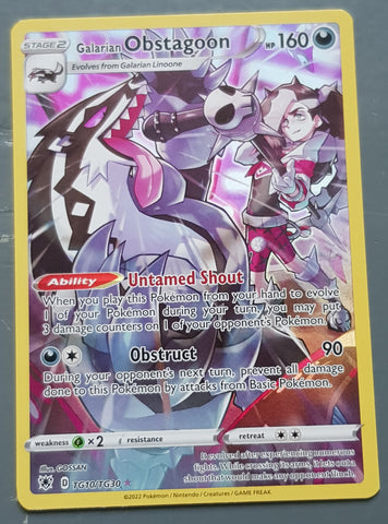Pokemon Sword and Shield Astral Radiance Galarian Obstagoon #TG10/TG30 Holo Trading Card