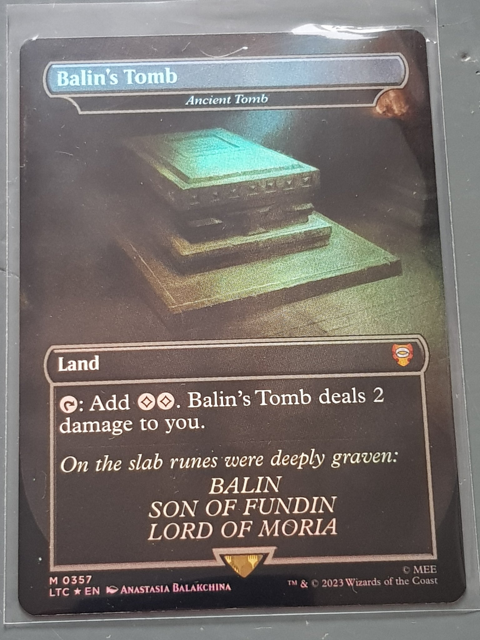 Magic the Gathering Lord of the Rings Ancient Tomb LTC #357 (Extended Art) Foil Trading Card