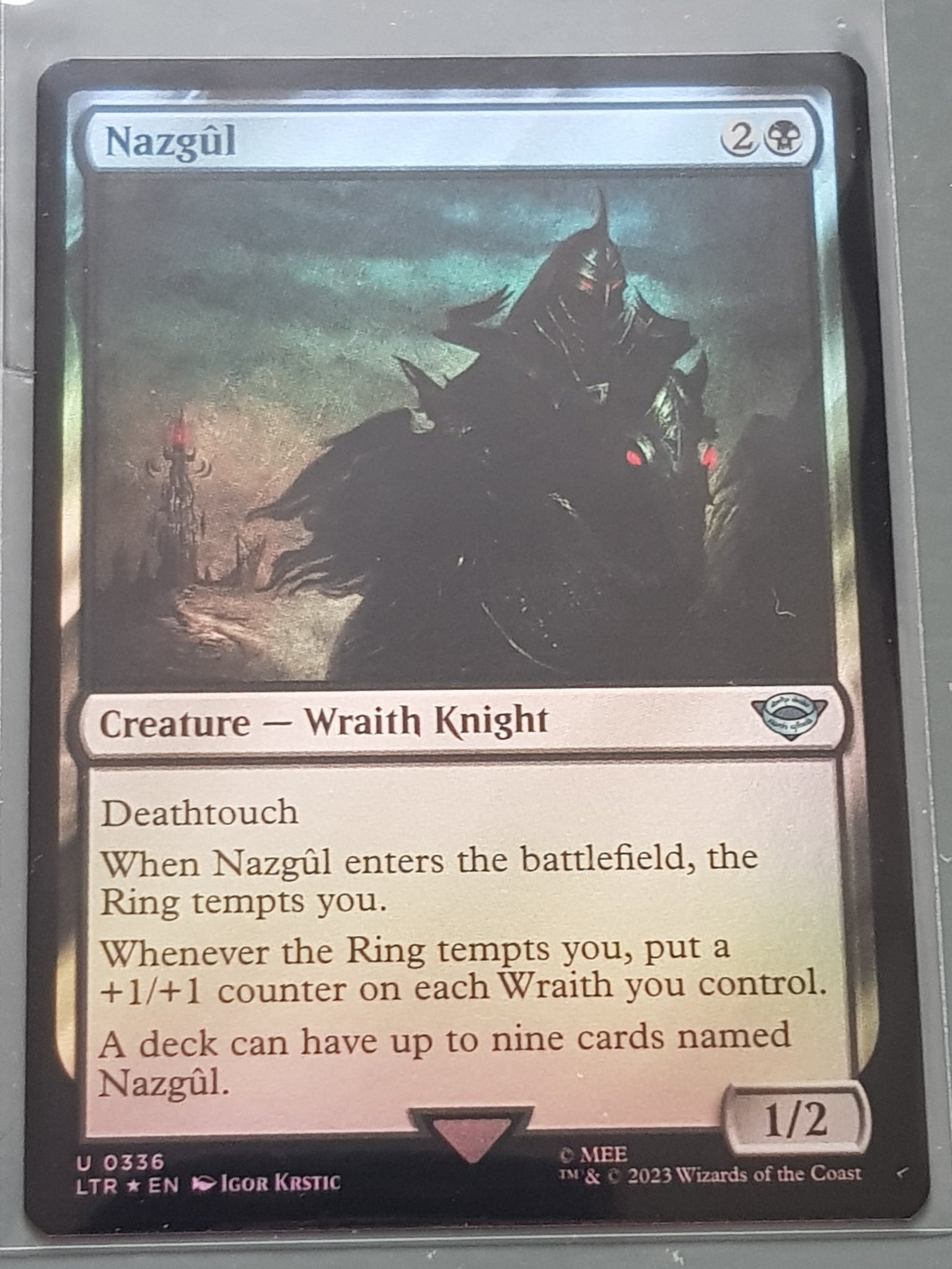 Magic the Gathering Lord of the Rings Nazgul LTR #336 Foil Trading Card