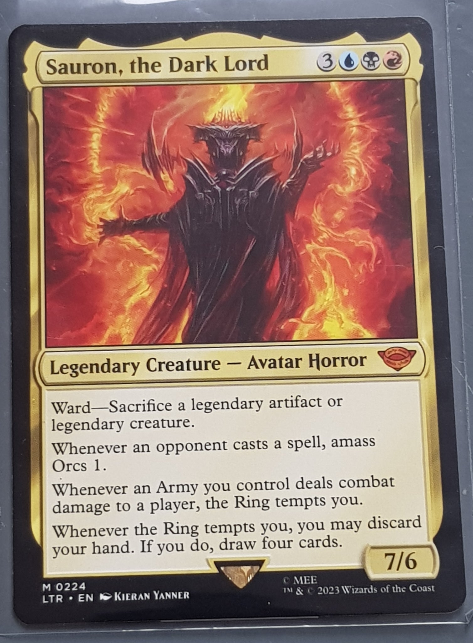 Magic the Gathering Lord of the Rings Sauron, the Dark Lord LTR #224 Trading Card