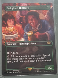 Magic the Gathering Lord of the Rings Delighted Halfling LTR #402 (Full Art) Trading Card