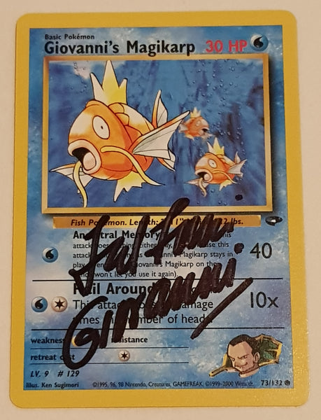 Pokemon Gym Challenge Giovanni's Magikarp #73/132 Trading Card (Signed by Ted Lewis)
